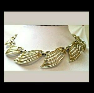 Vintage Floral Silver Tone 16" Statement Necklace